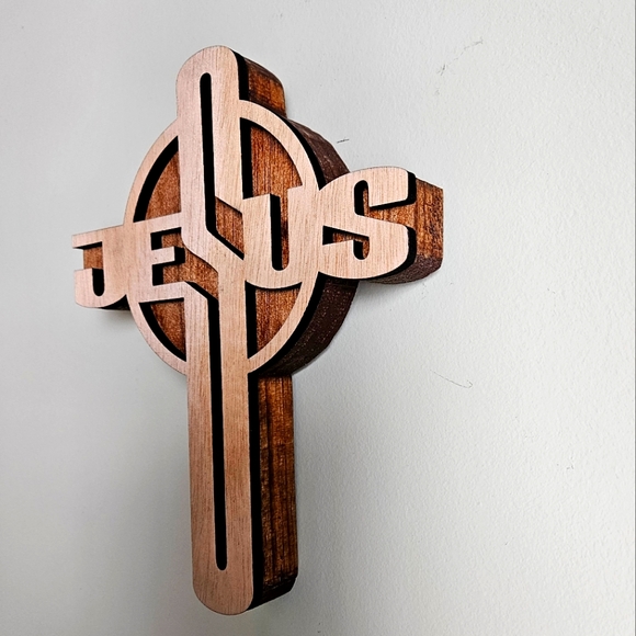 Handmade Other - Wooden Jesus Wall Cross Decor Handmade